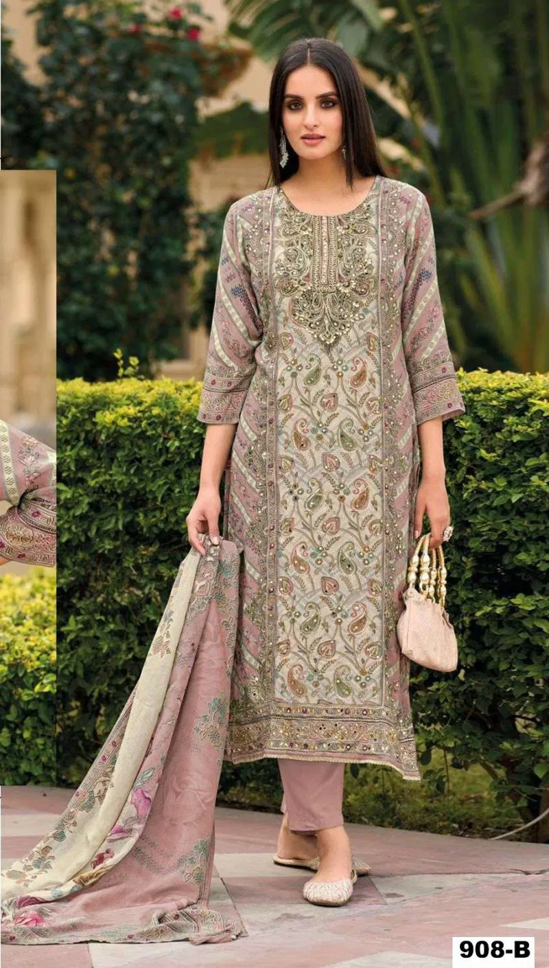 Super Hit 908 A To D Digital Printed Masleen Salwar Suits Wholesale Market In Surat With Price