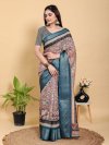Scgt Gunjan B Linen Woven Jacquard Printed Fancy Saree