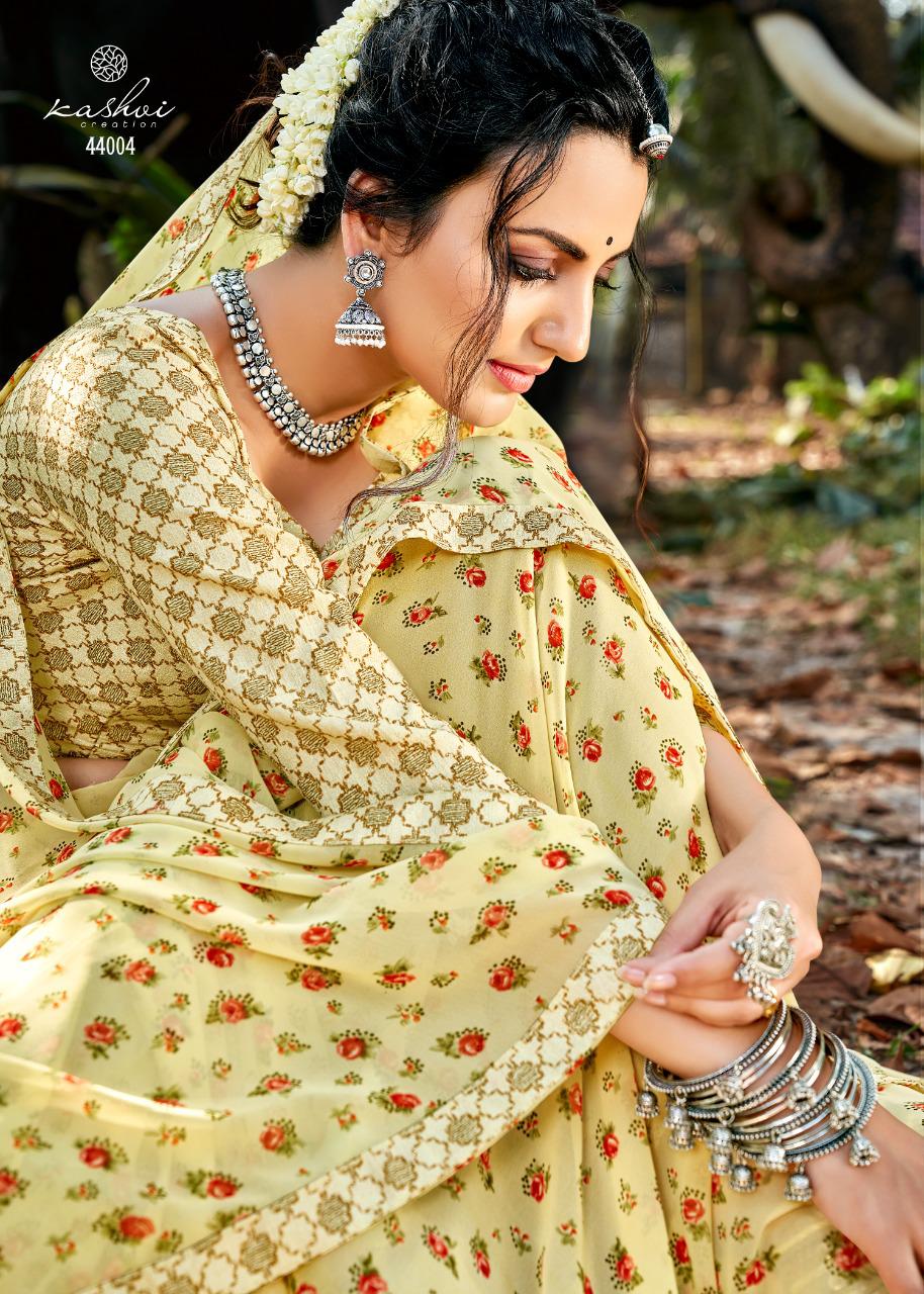 Kashvi Purva Silk Latest fancy Designer Casual Wear Printed Saree Collection
