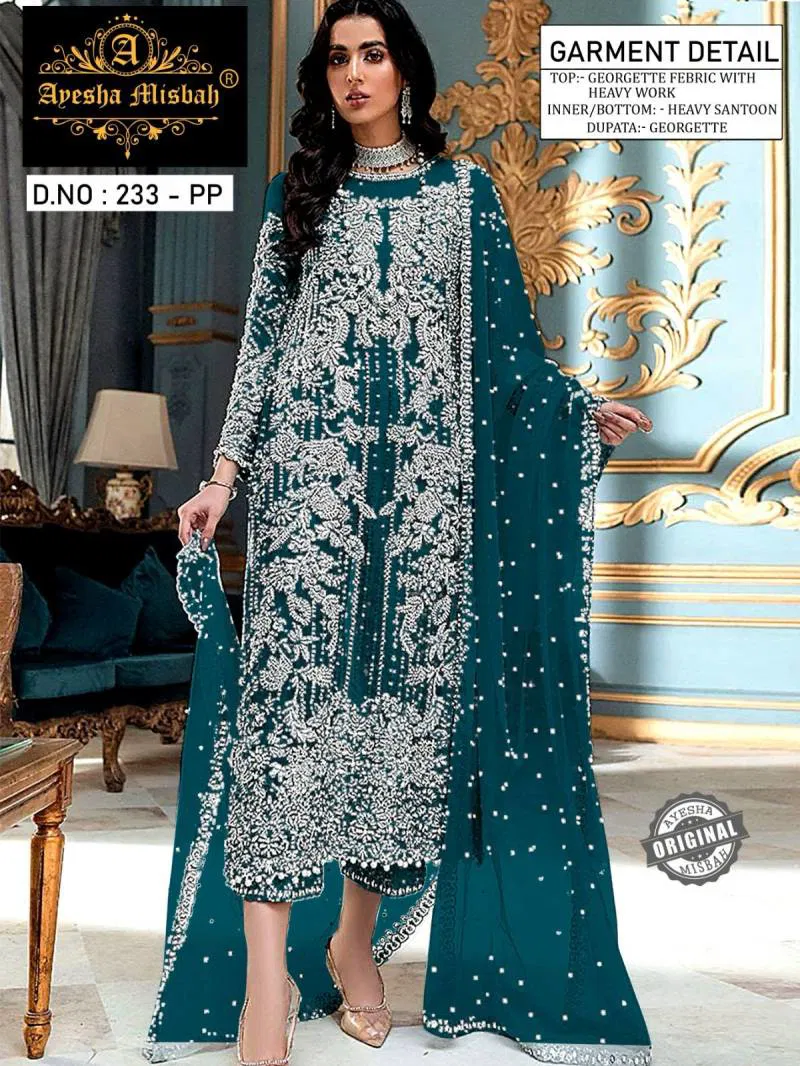 Ayesha Misbah 233 M To R Georgette Pakistani Salwar Kameez Best Wholesale Shop In Surat