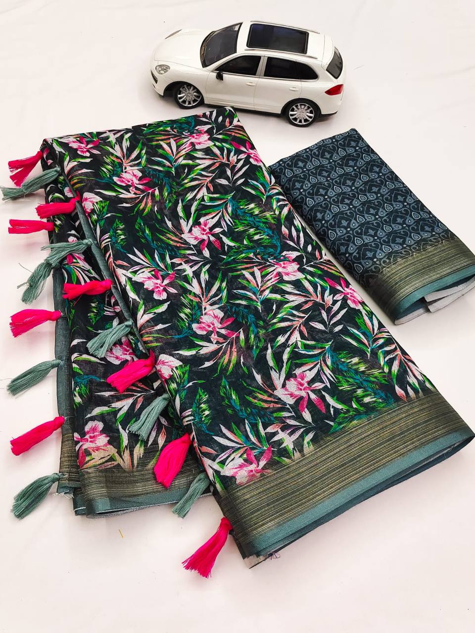 Mg313 Mangalya Linen Digital Print Non Catalog Saree