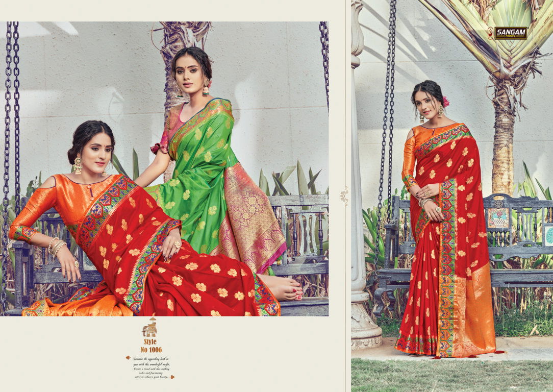Sangam Chandchakori Latest francy Designer Silk Festive Wear Pure Silk Saree Collection
