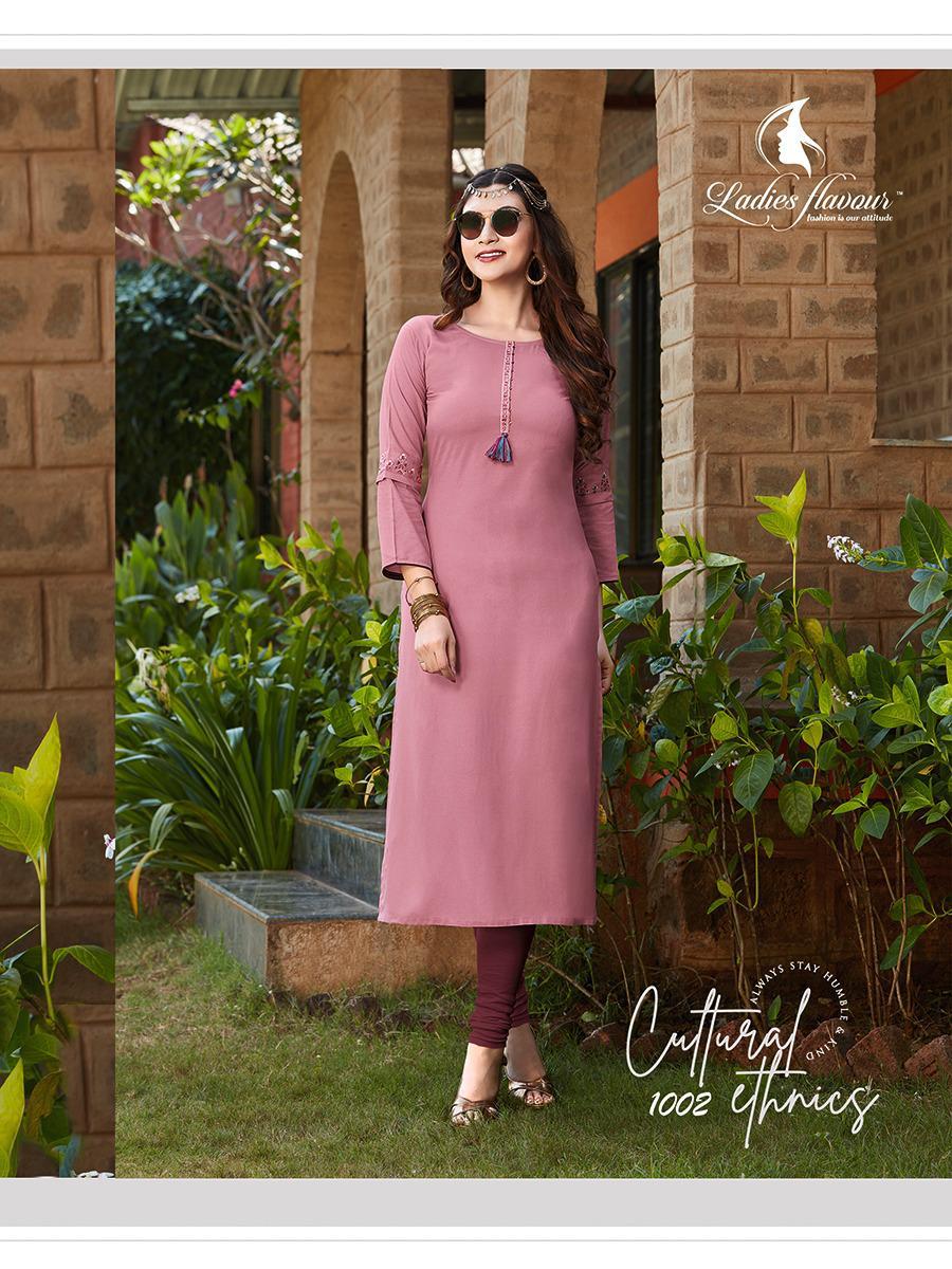 LADIES FLAVOUR SERENA VOL-3 Latest Fancy Designer Ethnic Wear Rayon With Embroidery Work Heavy Kurtis Collection
