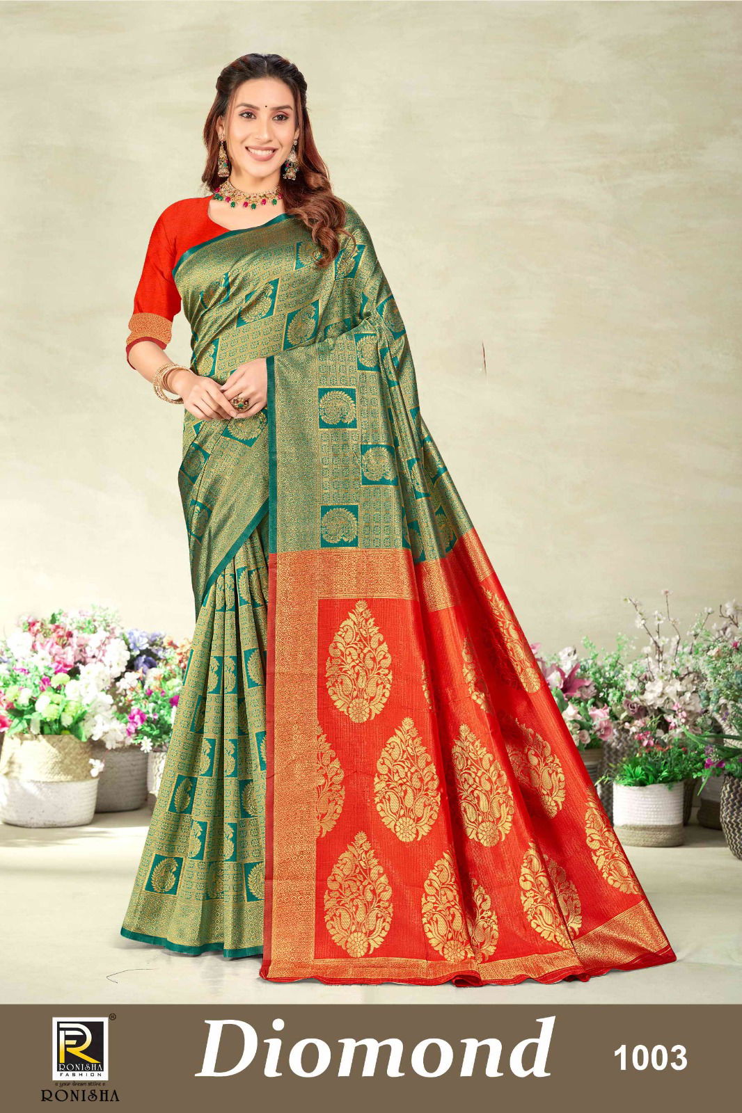 Diomond By Ronisha 1001 To 1006 Banarasi Silk Sarees Wholesale Clothing Supplier In India
