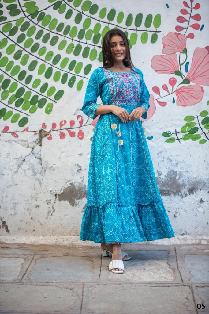 Trending Floor 1 Latest Designer Ethnic Wear Cotton Anarkali Long Kurti Collection