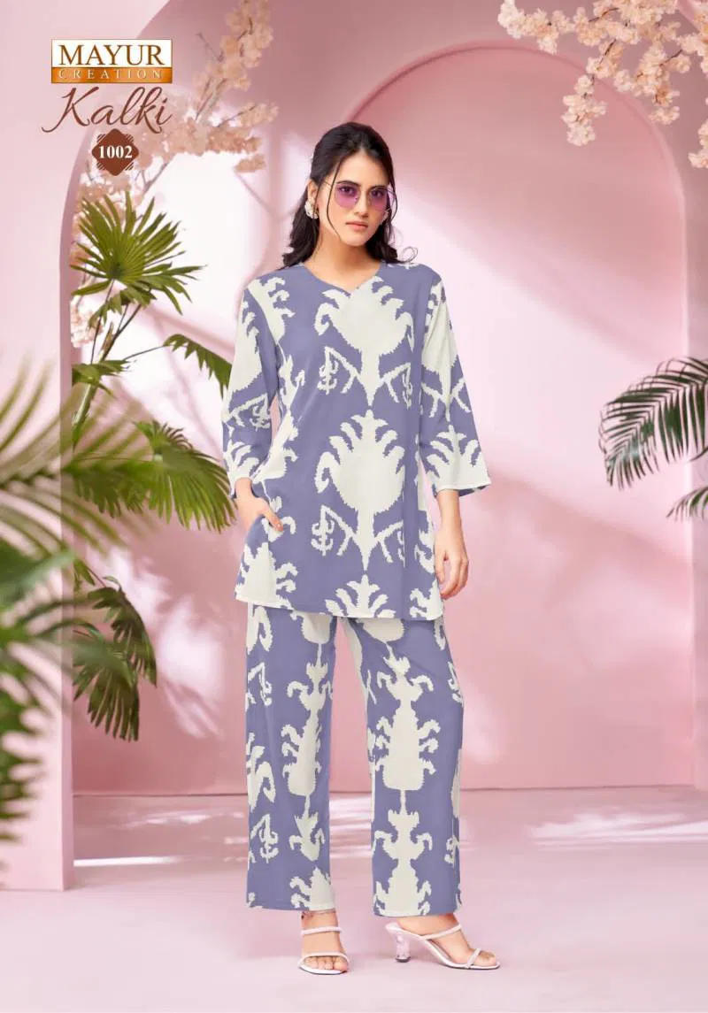 Kalki Vol 1 By Mayur Rayon Printed Co Ord Set Wholesalers In Delhi