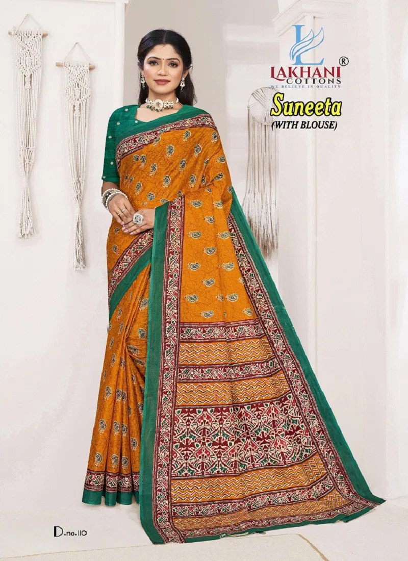 Lakhani Suneeta Casual Wear Batik Cotton Saree Wholesale In India