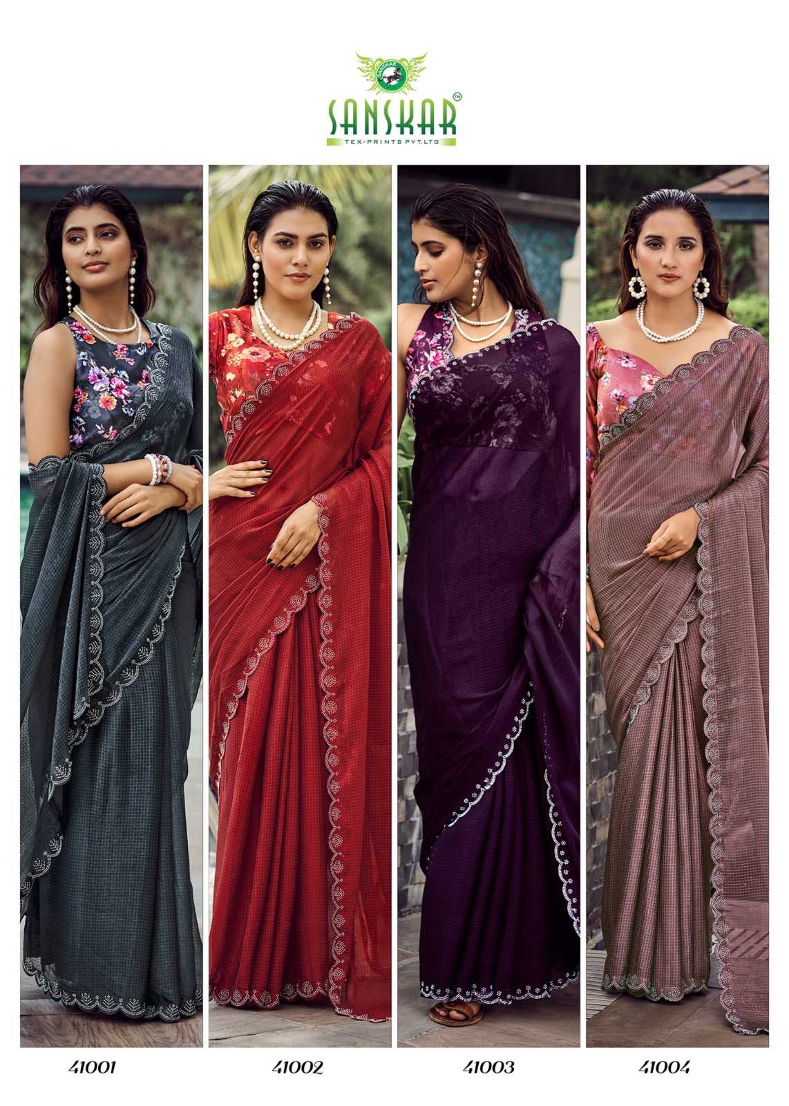 Husn By Sanskar Simmer Saree Wholesale In India