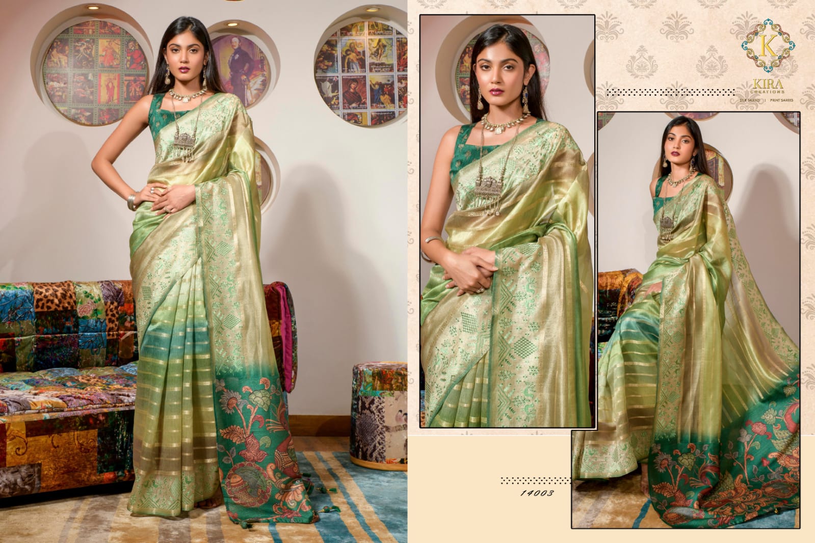 Kamakhya By Kira Digital Print Kora Silk Saree Wholesale Market In Surat