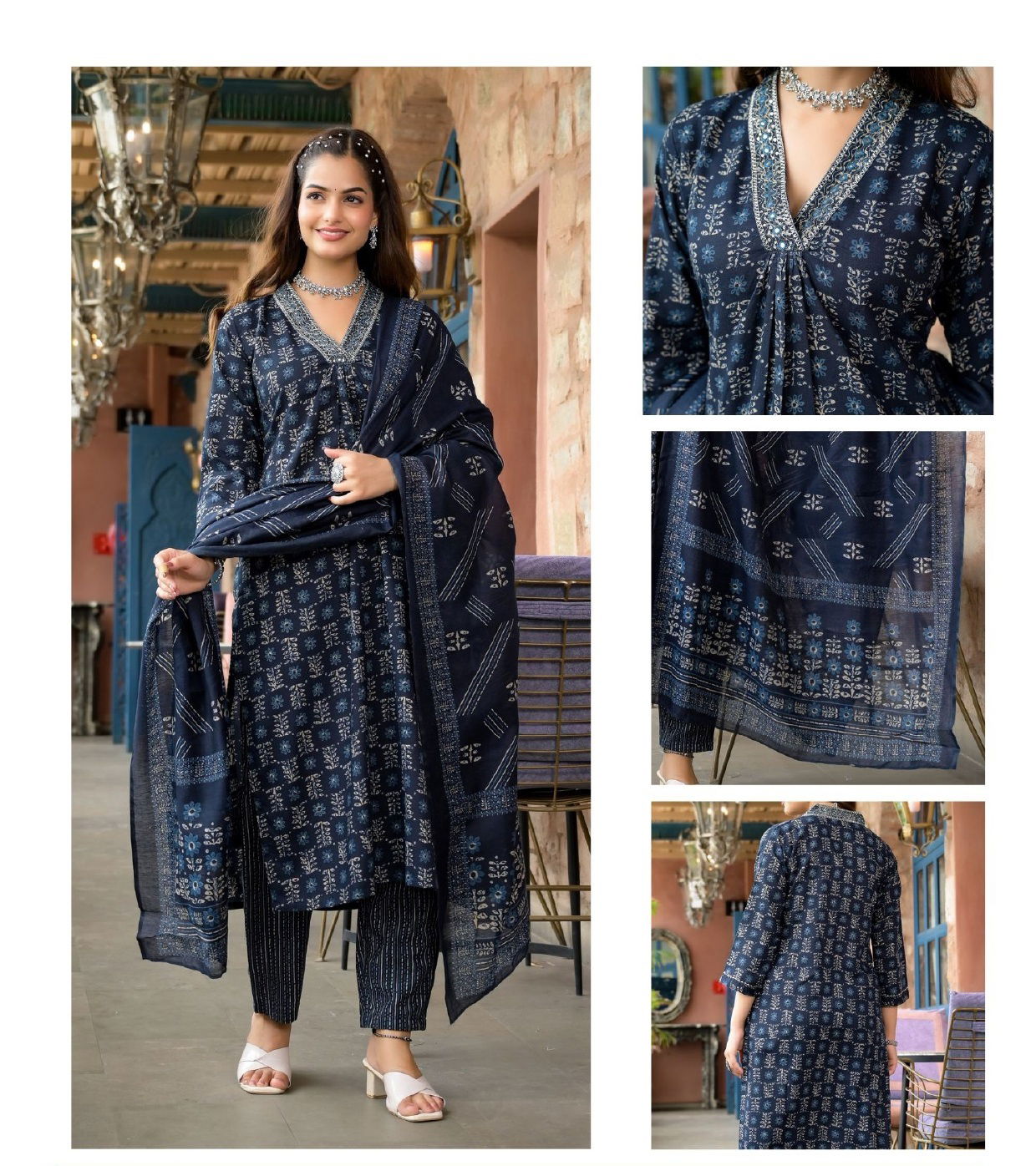 Av Embroidery Designer Viscose Online Kurti With Bottom Dupatta Wholesale