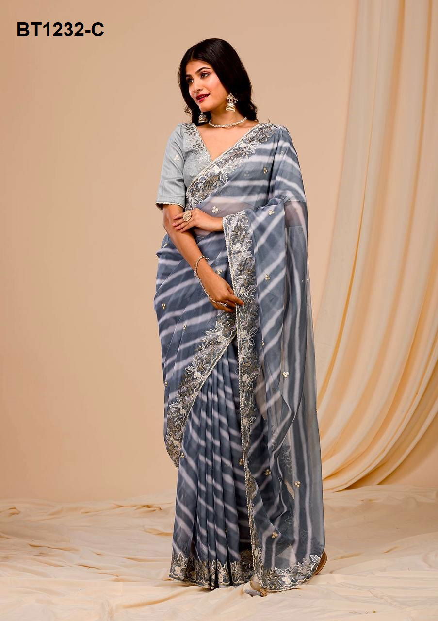 BT 1232 Colours Georgette Embroider Printed Saree Online Wholesale