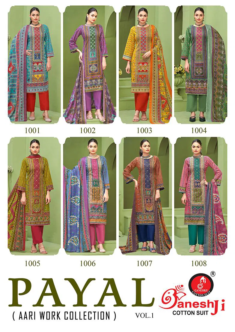 Payal Vol 1 By Ganeshji Karachi Cotton Printed Dress Material Wholesale In India