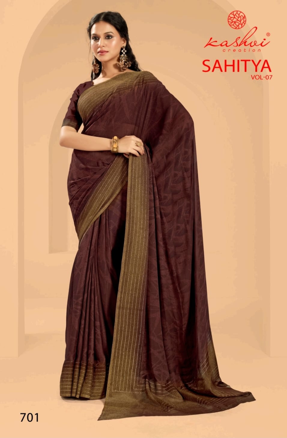 Sahitya Vol 7 By Kashvi Dull Moss Daily Wear Sarees Exporters In India