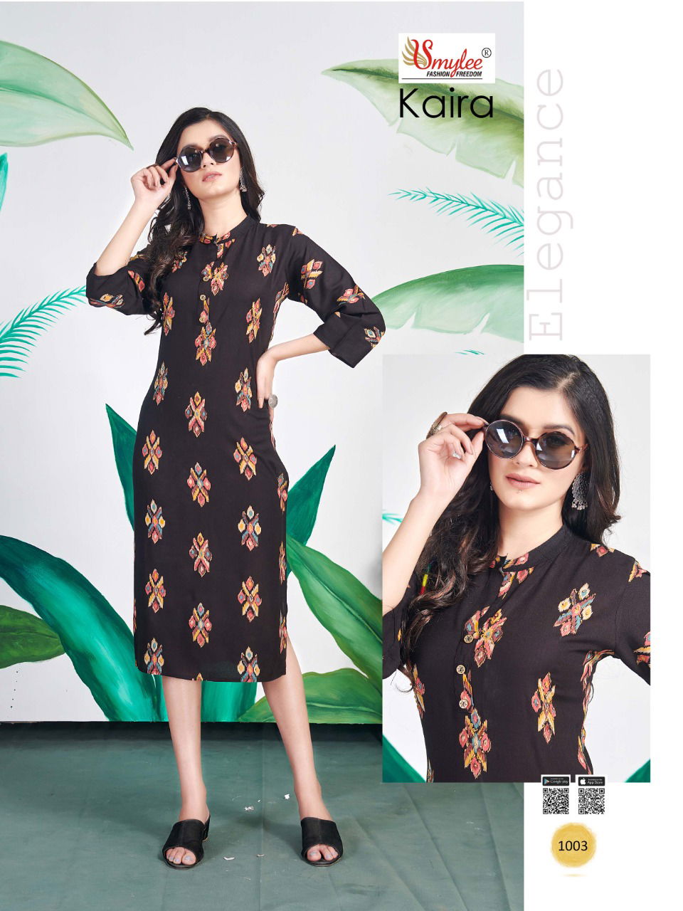 Smylee Kaira Latest Casual Wear Heavy print rayon Designer Kurtis Collection