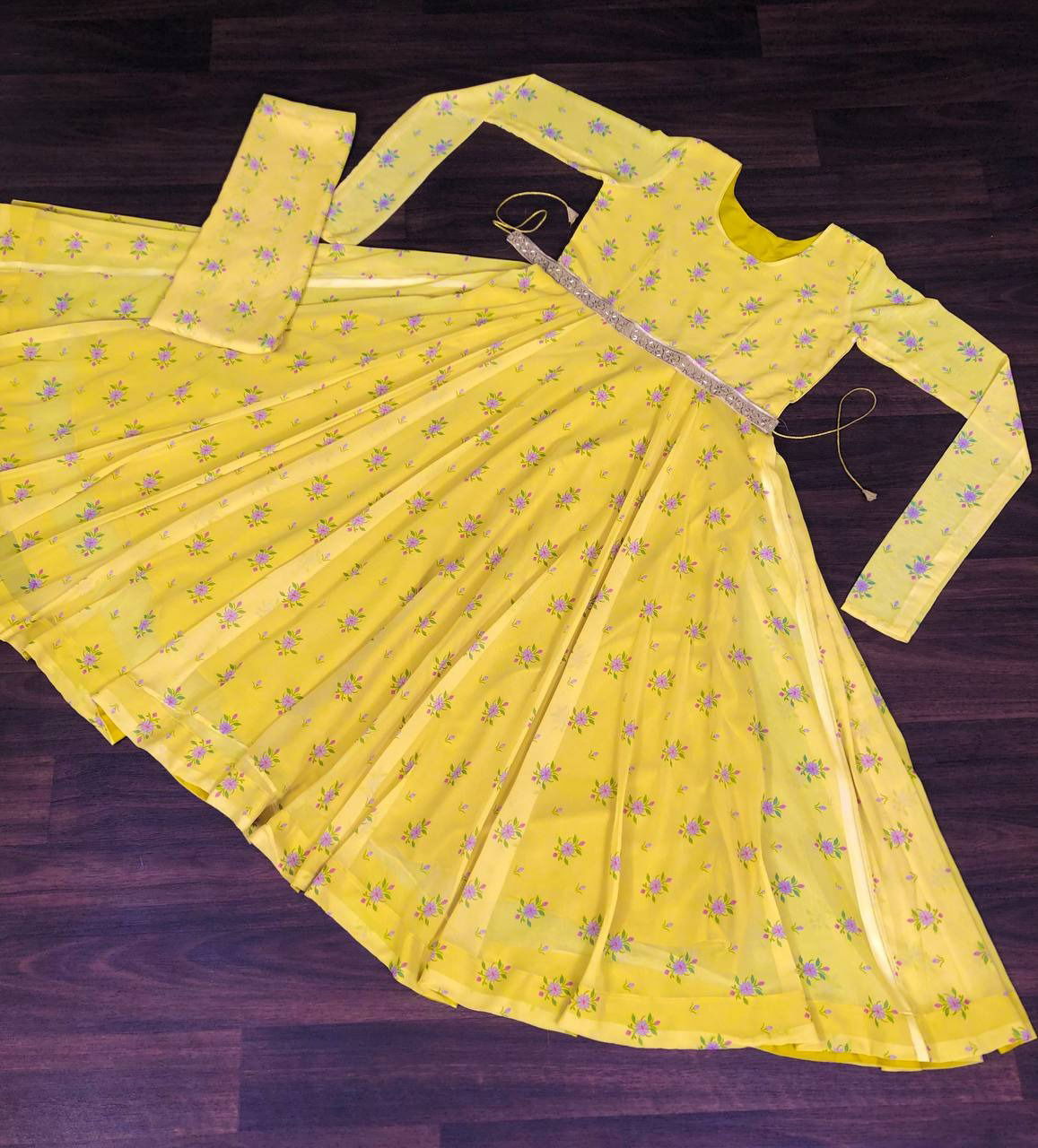 Ka 1003 Faux Georgette Premium Designer Readymade Gown-Dupatta Catalog