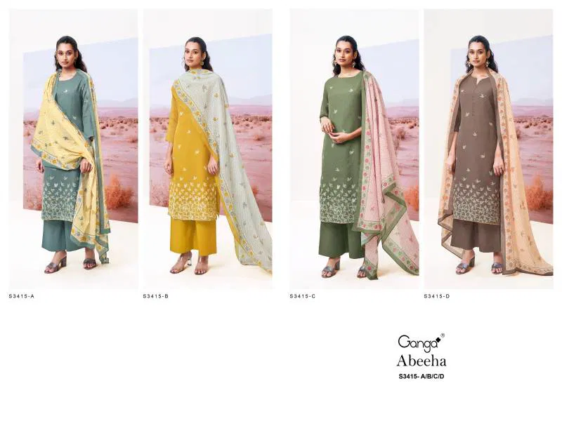Abeeha By Ganga Bemberg Cotton Fancy Salwar Suit Wholesale Market In Surat With Price