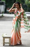 Independence Day MG 576 Plain Linen Printed Tiranga Saree Collection
