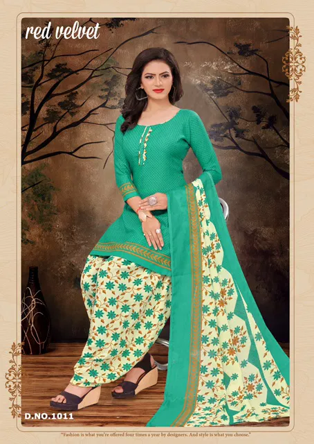 Amit Red Velvet Regular Ethnic Patiyala Wear Printed Cotton Collection