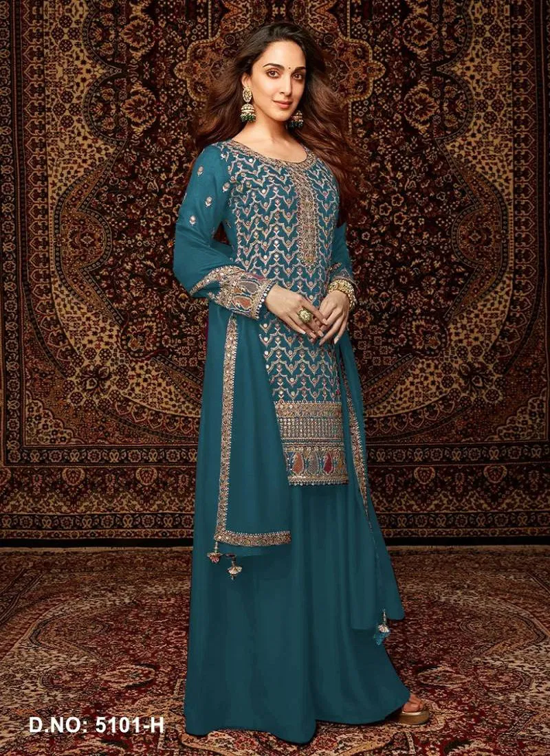 Kiara 5101 F To J Designer Chinon Embroidered Salwar Suits Bulk Orders In India