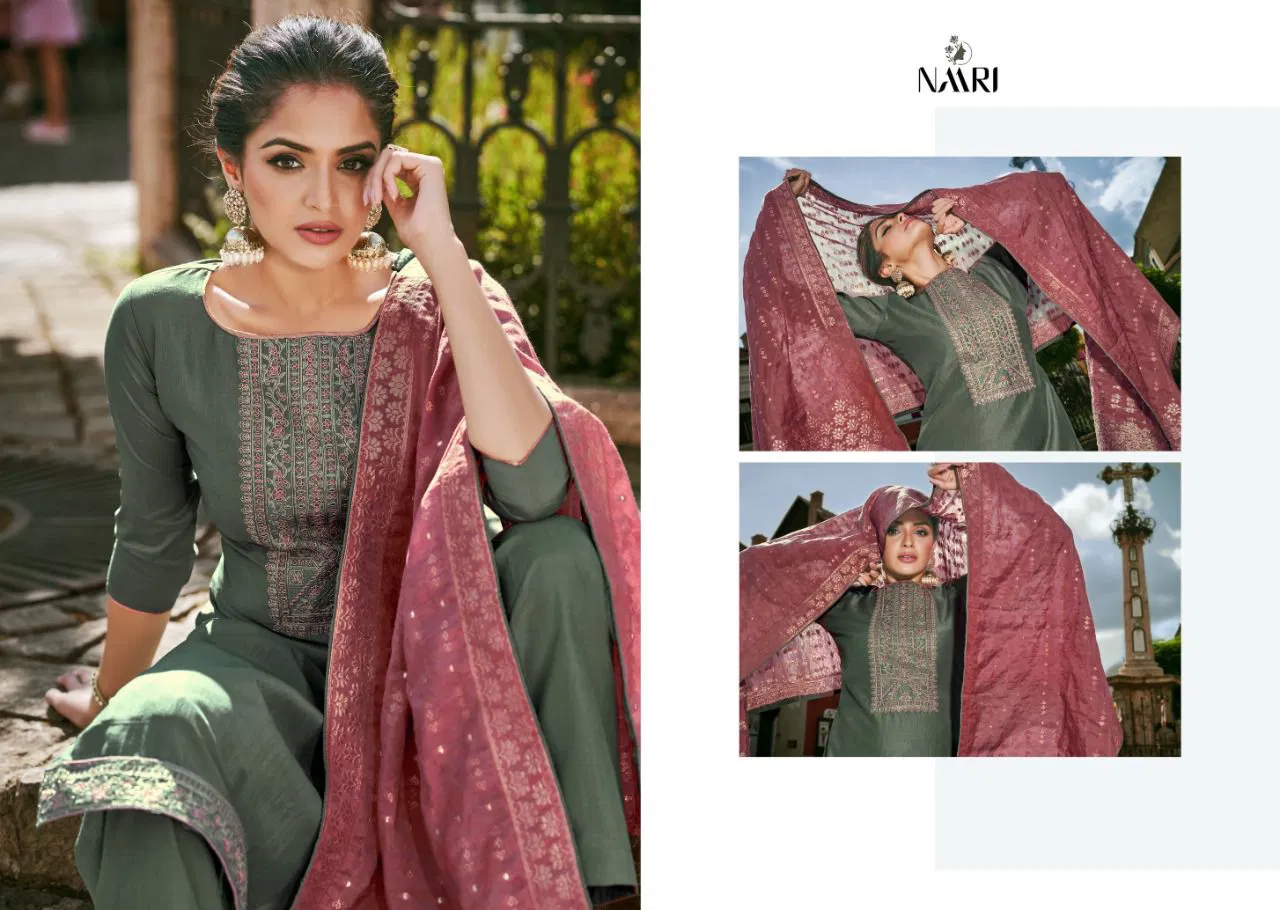 Naari Zeba 2 Fancy Festive Wear Silk With Embroidery Work Salwar Kameez Collection
