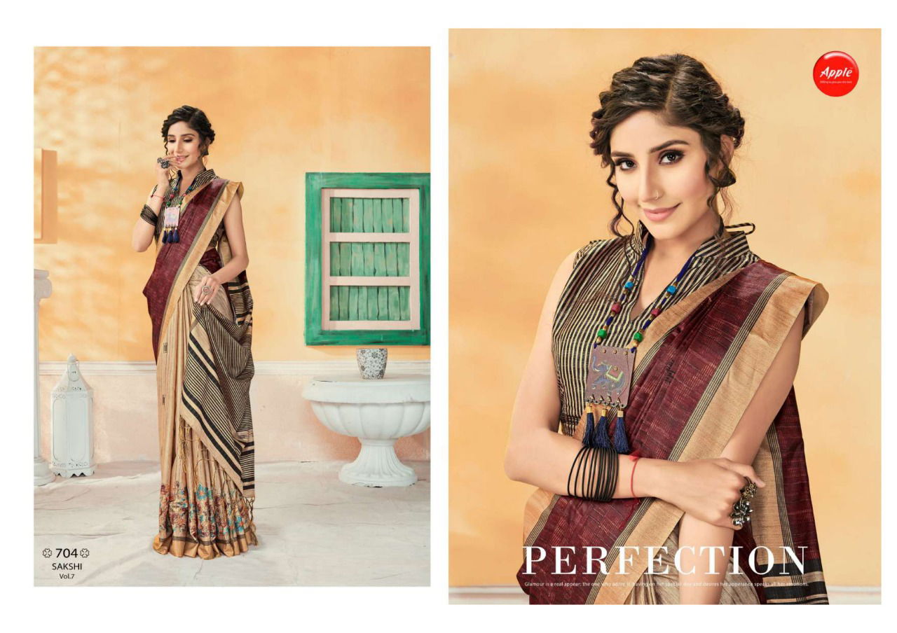 APPLE SAKSHI VOL-7 Latest Casual Regular Wear Dola Silk Saree Collection