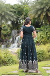 KA 1134 Faux Blooming Embroidery Wedding Gown Wholesale In India