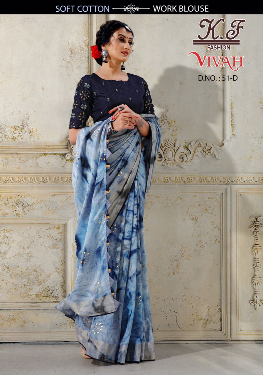 Vivah 51 By Kf Fashion Soft Cotton Designer Saree Catalog