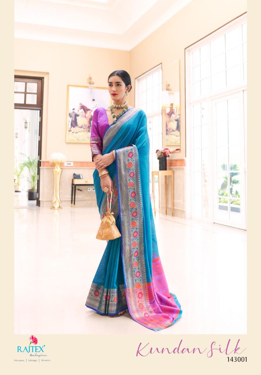 Rajtex Kundan Silk Latest Rich Look Designer Bordered Saree Collection 