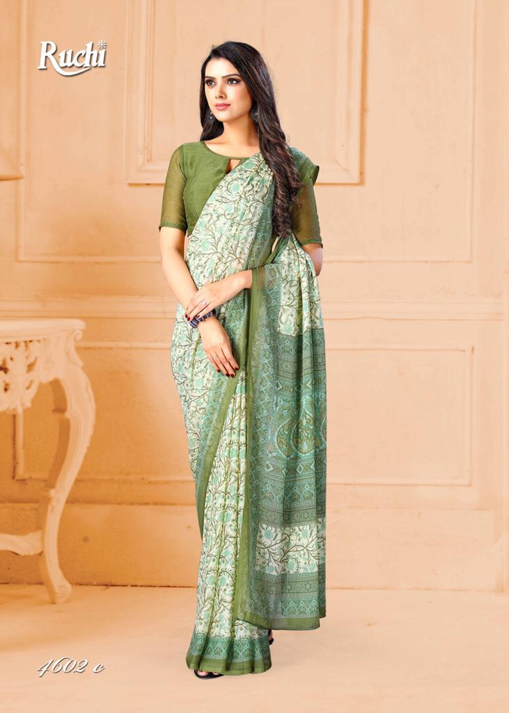 RUCHI SUPER KESAR CHIFFON 46TH EDITION Latest Regular Wear Printed Saree Collection