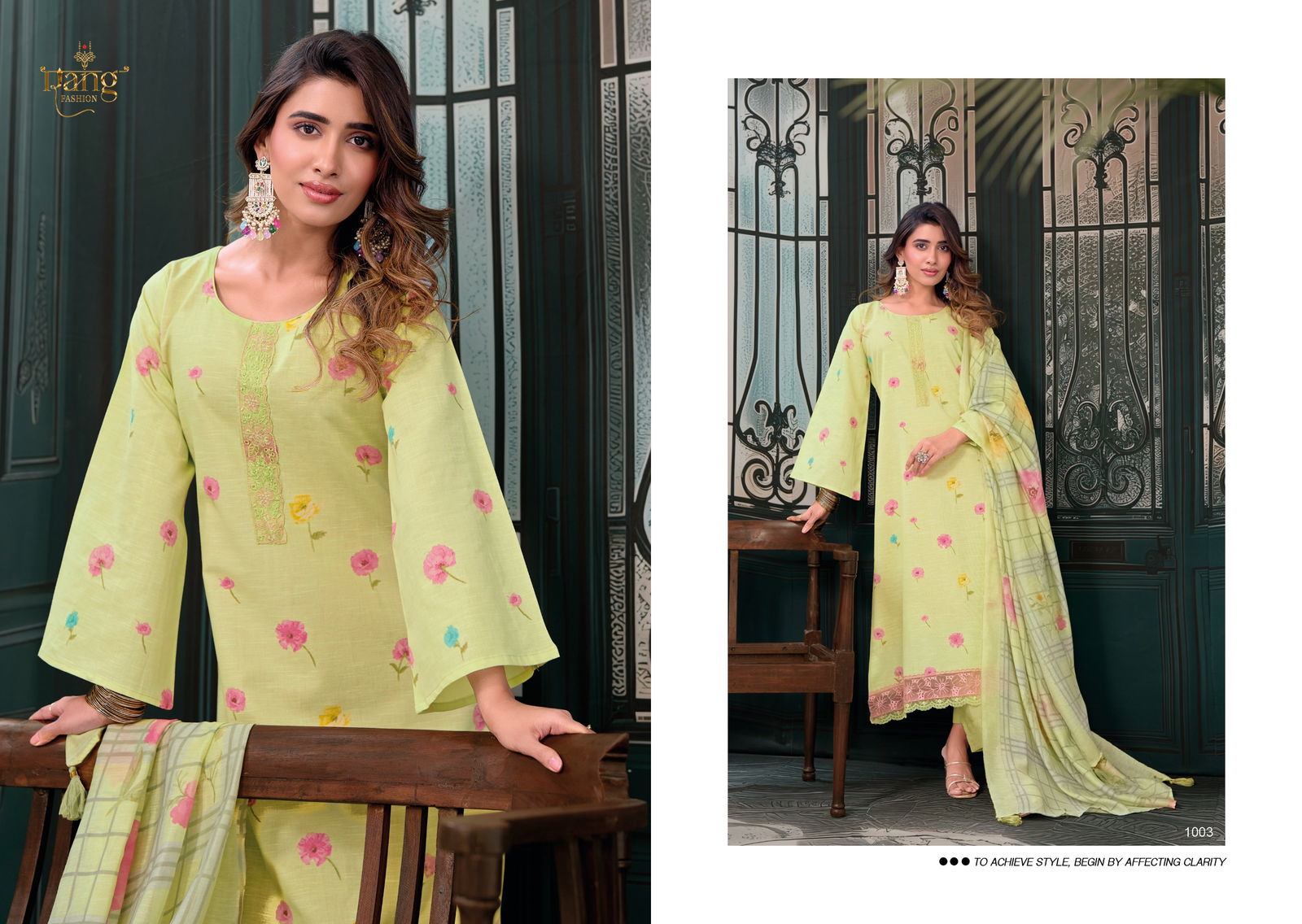 Aaleen By Rang Viscose Linen Printed Salwar Kameez Wholesale In India
