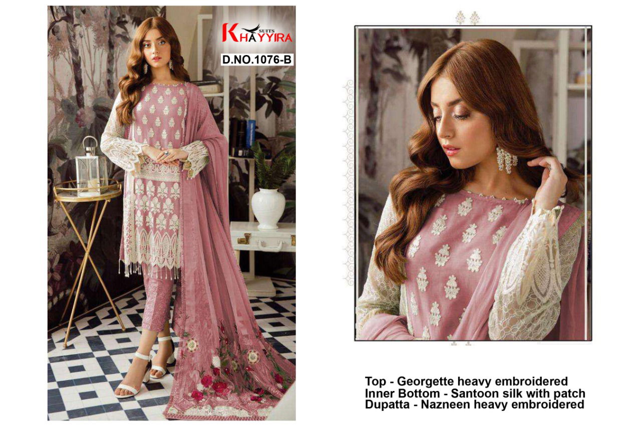 Khayyira Rose Craft 2 Latest Fancy Designers Casual Wear	Georgette Pakistani Salwar Suits Collection
