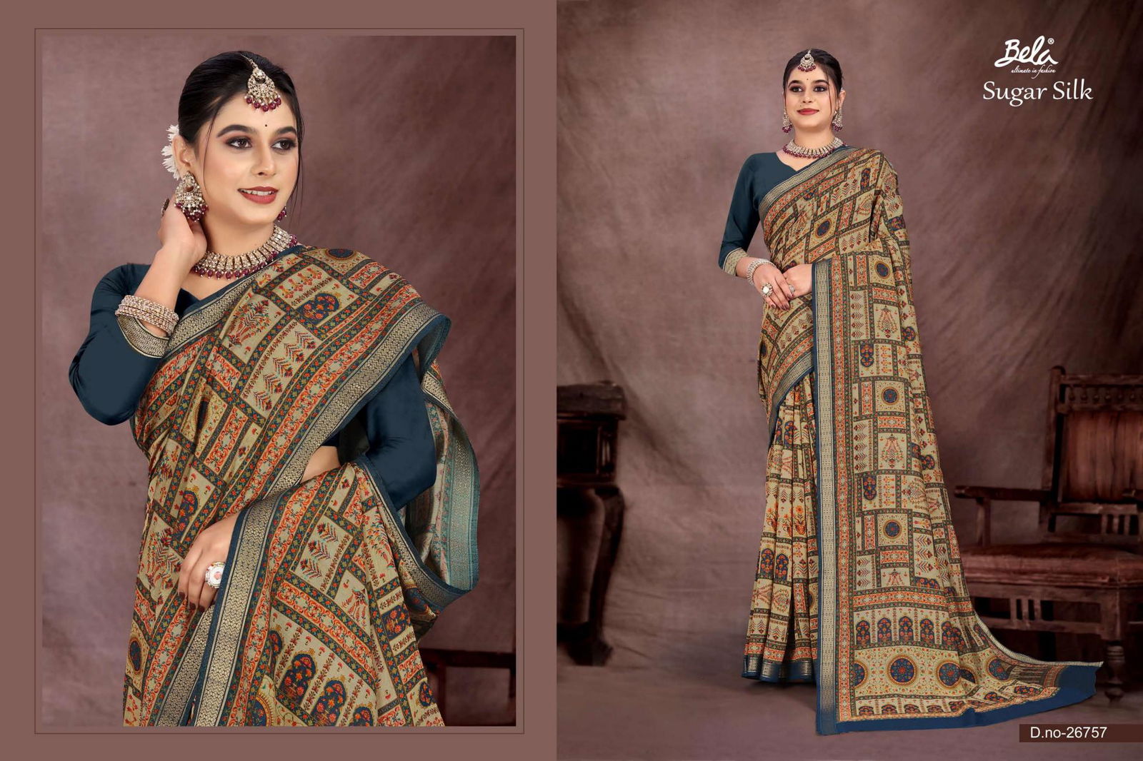 Sugar Silk By Bela Fashion Viscose Digital Printed Saree Exporters In India