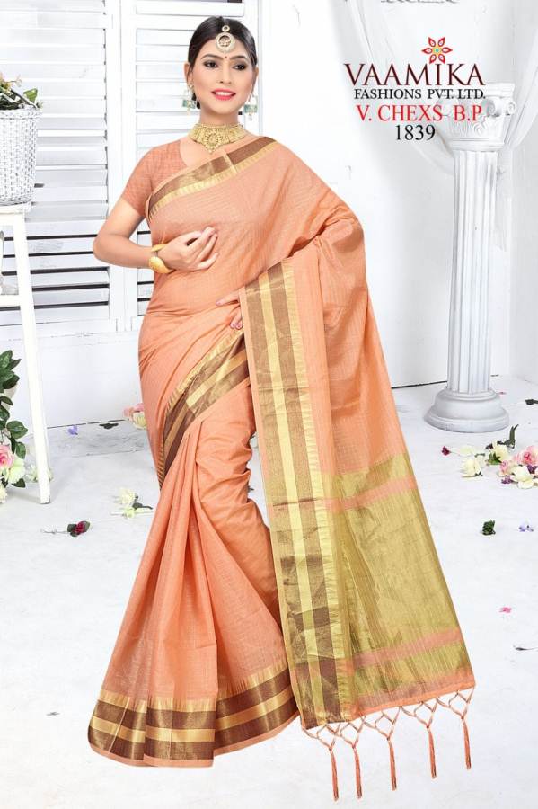 Vaamika V Chex Latest Collection Of Daily Wear Party Wear Stylish Saree Having Beautiful Border 