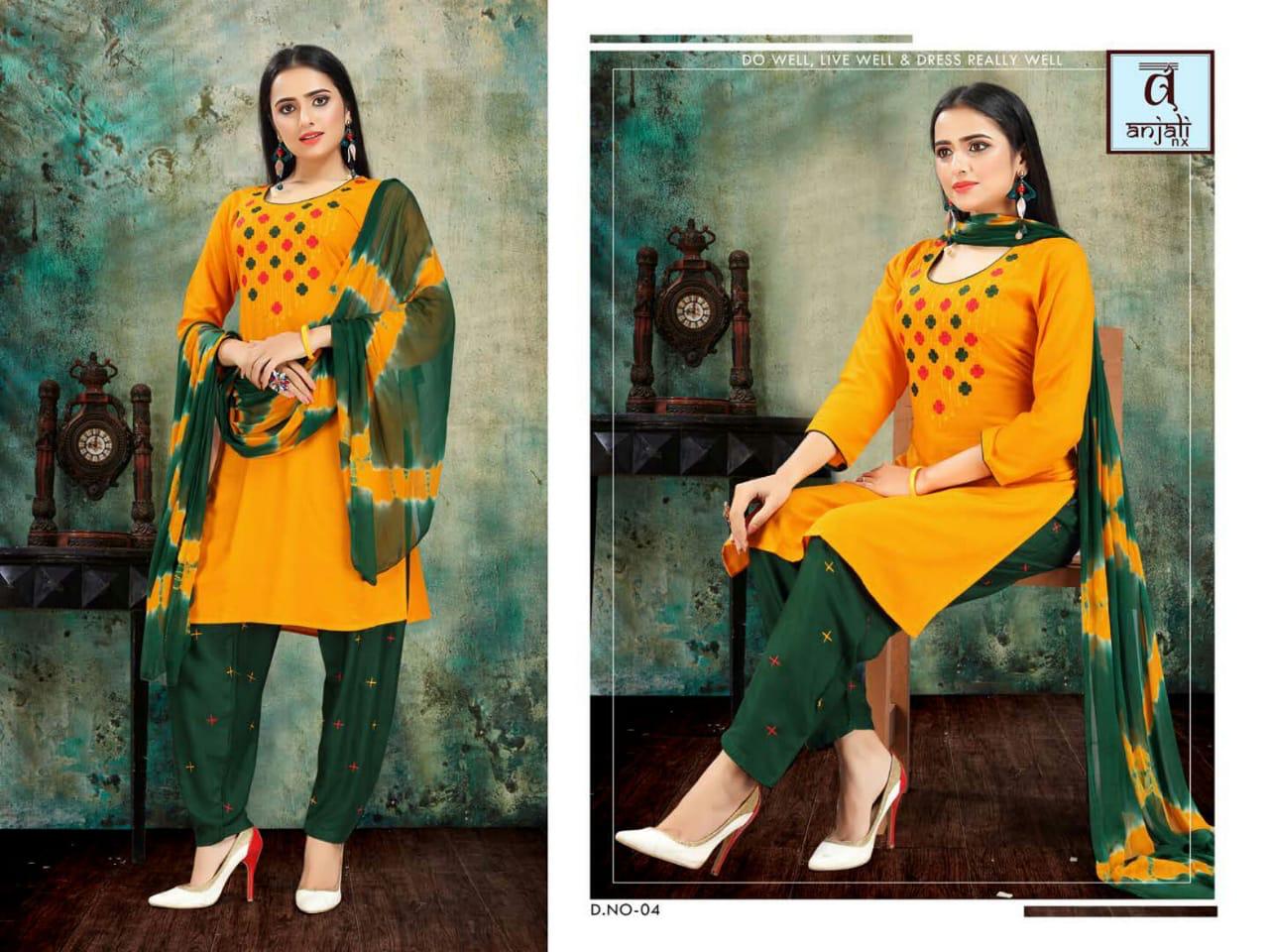 Anjali Aishwariya 3 Latest Designer Pant Style Ready Made Dress Collection With Embroidery Work 