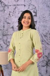 Naisha K 120 Khadi Cotton With Embroidered Work Co Ord Set Wholesale Online