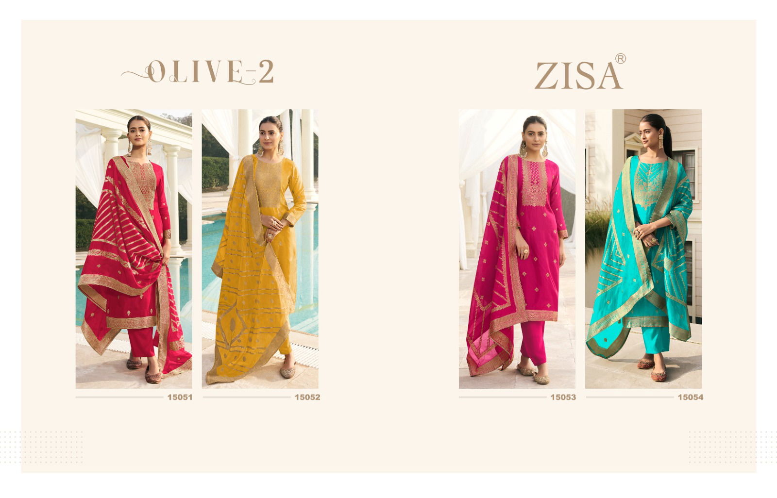 Olive 2 By Zisa 15051 To 15054Surat Salwar Kameez wholesale market