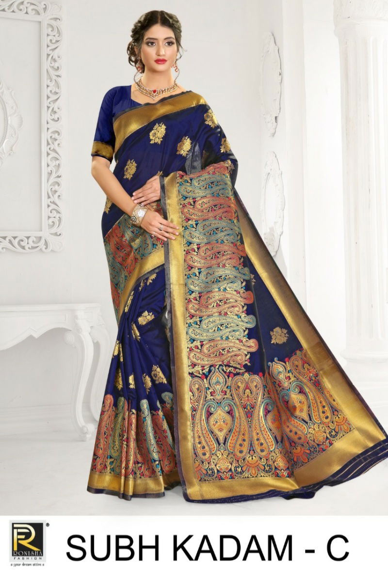 Ronisha Subh Kadam Latest Designer Wedding Wear silk Saree Collection 