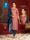 Amisha 4 By Kaya Vertican Printed Kurti With Bottom Dupatta Exporters In India