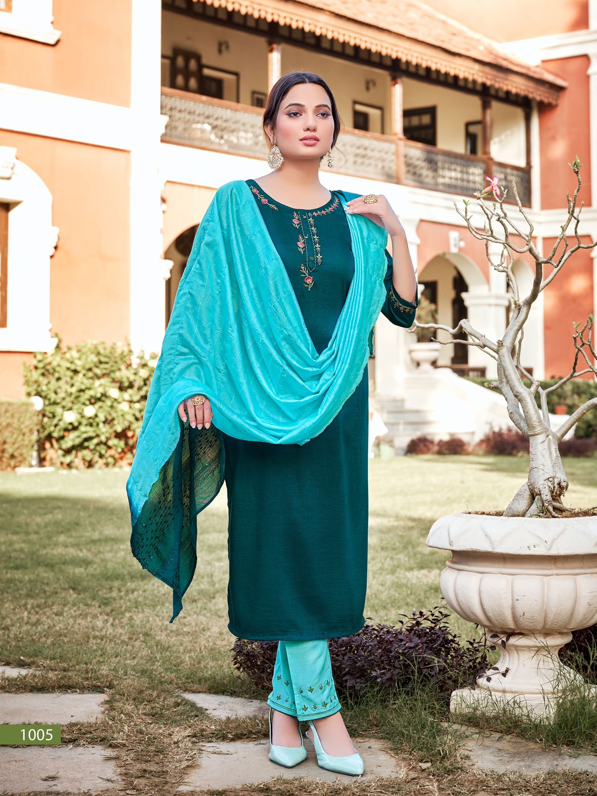 Ladyview Geet Fancy Wear Designer Kurti With Pant And Dupatta Collection