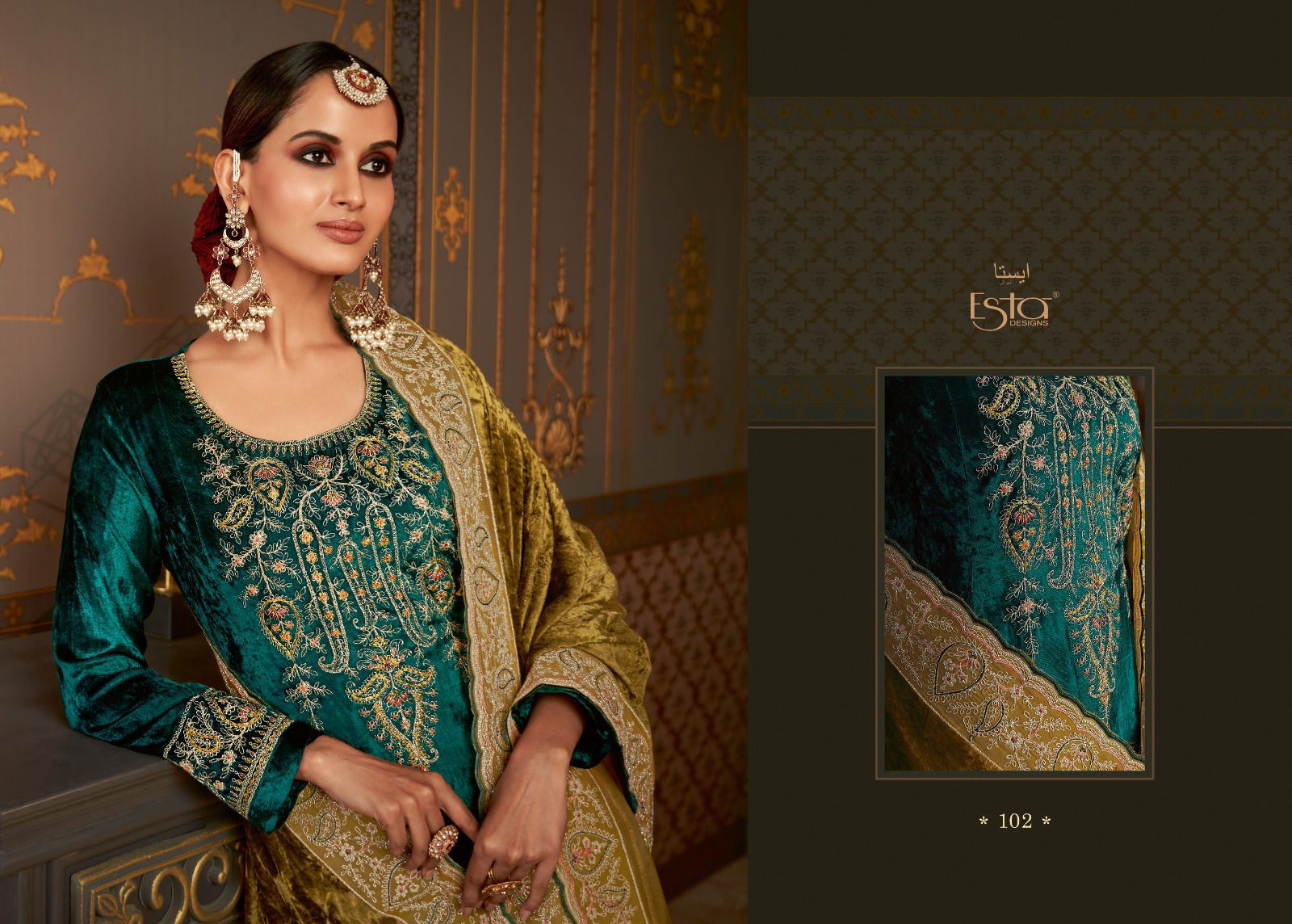 Rubaiyat By Esta Silk Velvet Dress Material Catalog