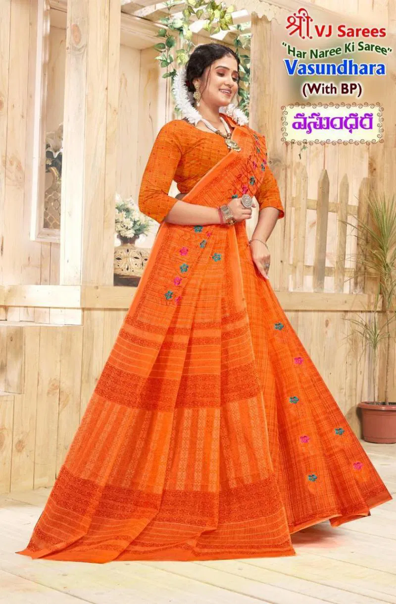 Vasundhara Vol 01 By Vj Festive Wear Fancy Cotton Saree Wholesale Market In Surat