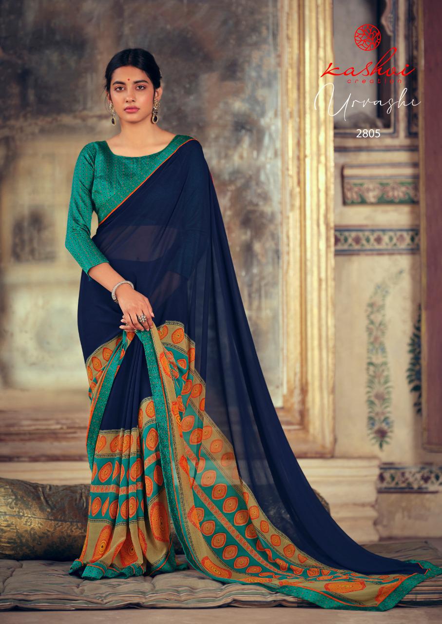 Kashvi Urvashi Latest fancy Regular Casual Wear Weightless Georgette Printed Sarees Collection
