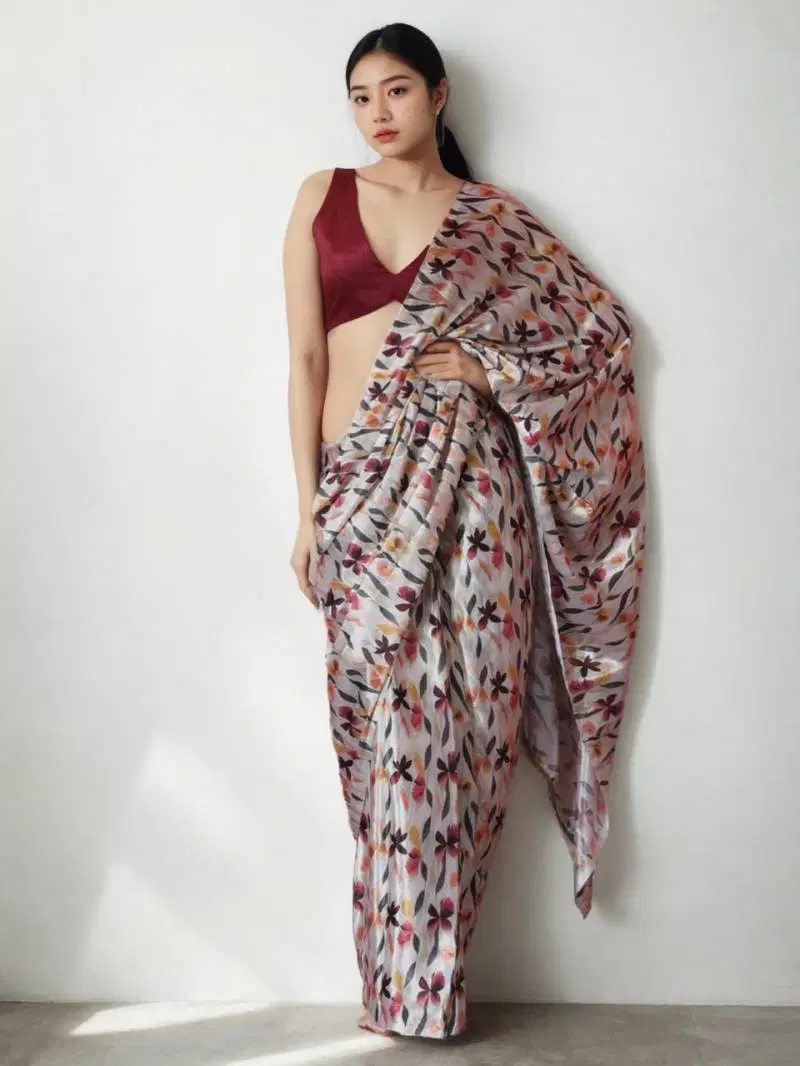 Vt 705 Digital Printed Chinon Silk Stylish Saree Wholesale Suppliers In Mumbai