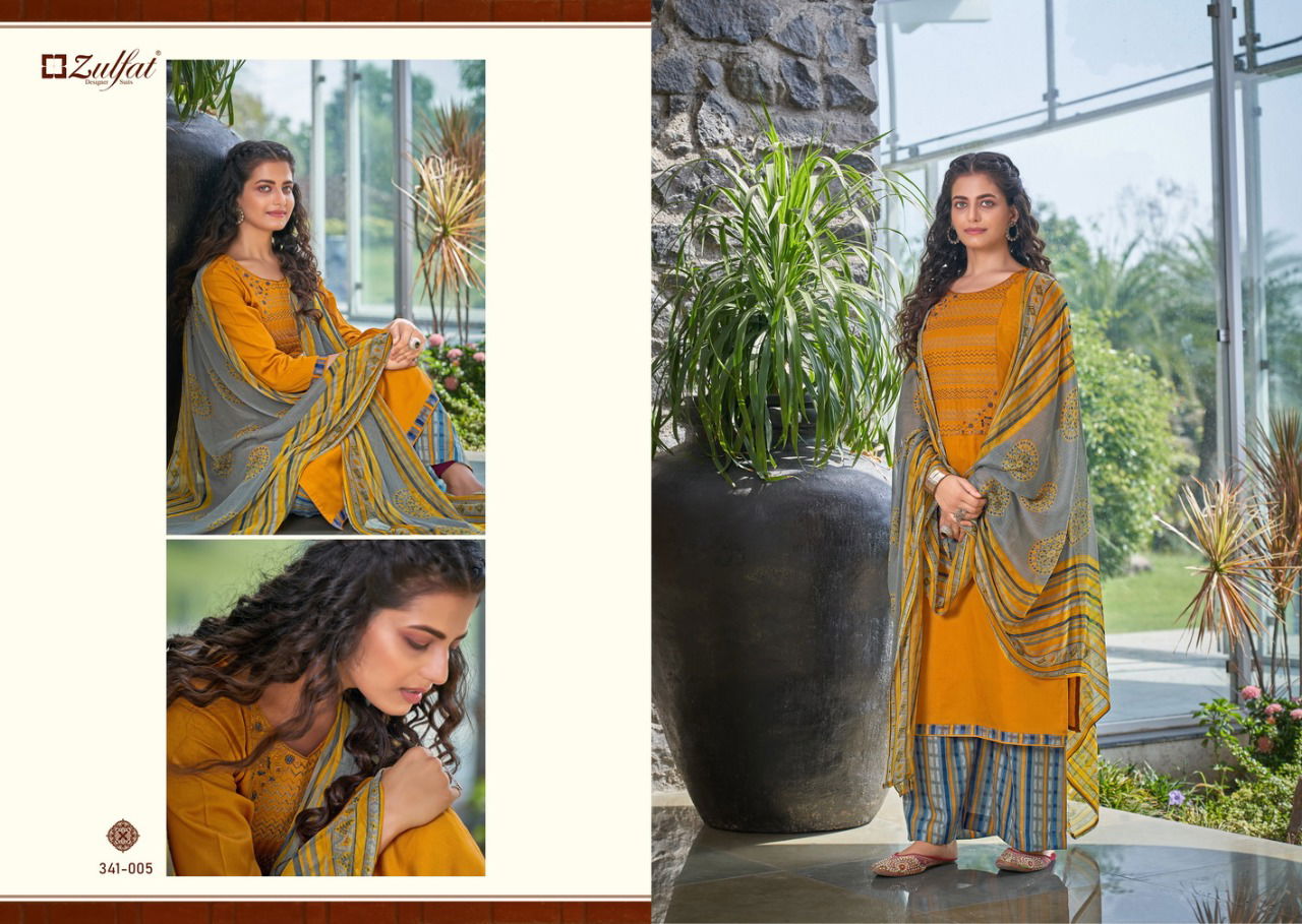 Zulfat Mohini 6 Exclusive Latest Fancy Designer Casual Wear Pure Heavy Jam Cotton with Heavy Embroidery Dress Material Collection
