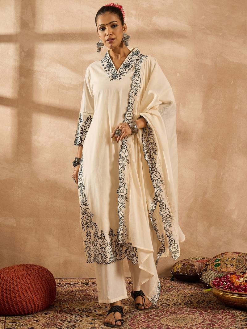 Indo Era 2548 Cotton Embroidered Kurti Bottom With Dupatta Online Wholesale