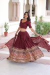 KA 5051 Designer Vichitra Silk Embroidered Lehenga With Blouse Dupatta Wholesale Online