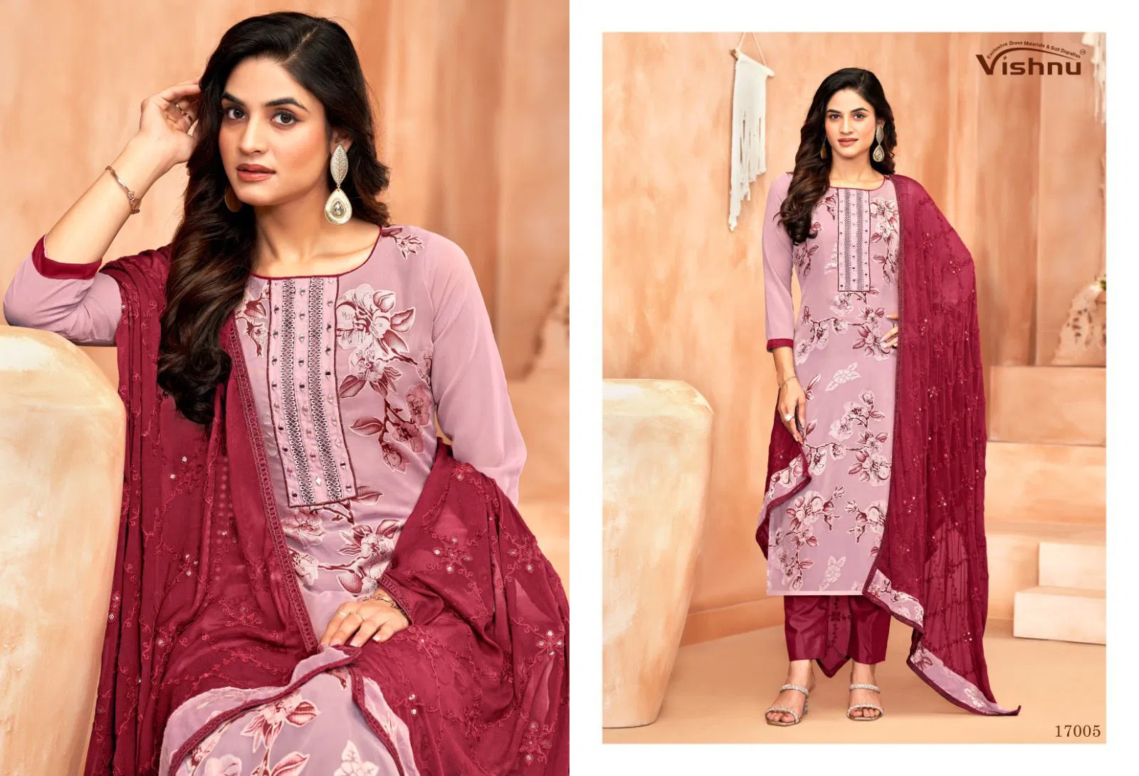 Libaas By Vishnu Roman Georgette Brasso Wholesale Dress Material In India