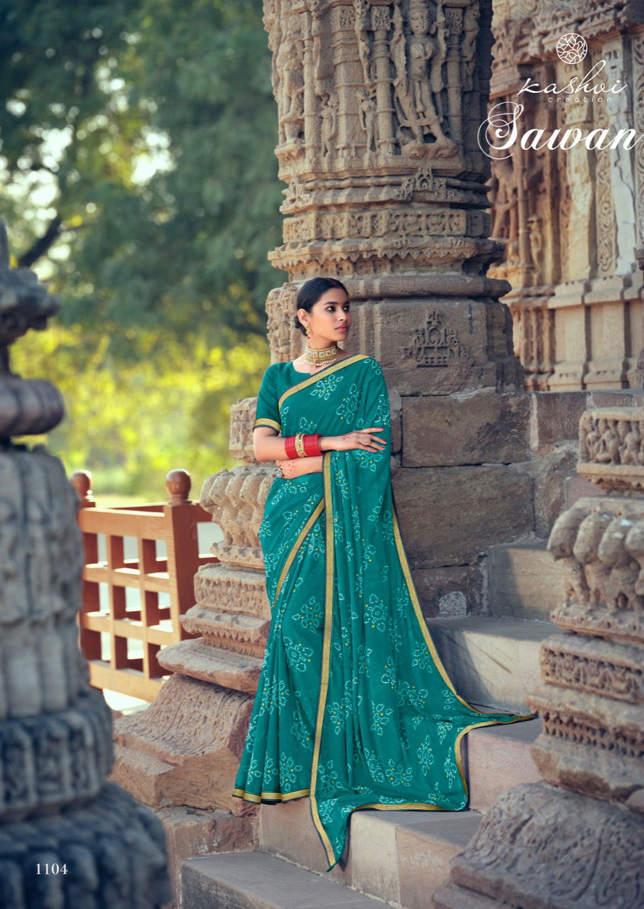 Kashvi Sawan Silk Casual Wear Printed Designer Saree Collection
