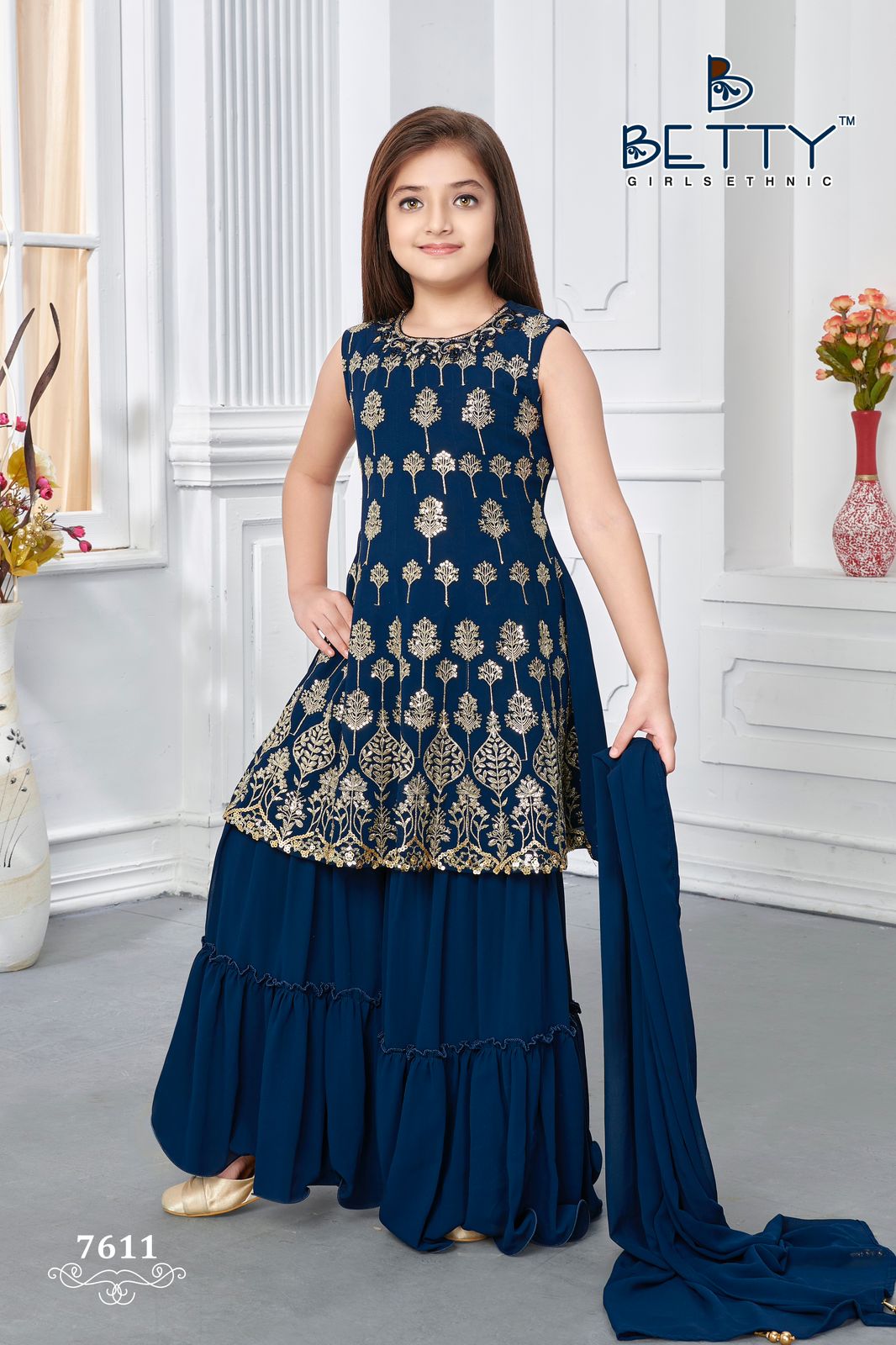 Betty Blue 7611 Girls Sharara Suits Kids Catalog
