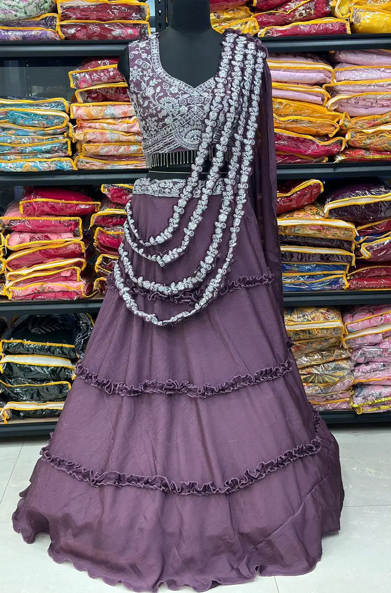 8014 Georgette Designer Party Wear Lehenga Choli Catalog